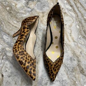 New BODEN Wave Mid Court Animal Print Calf Hair Heels